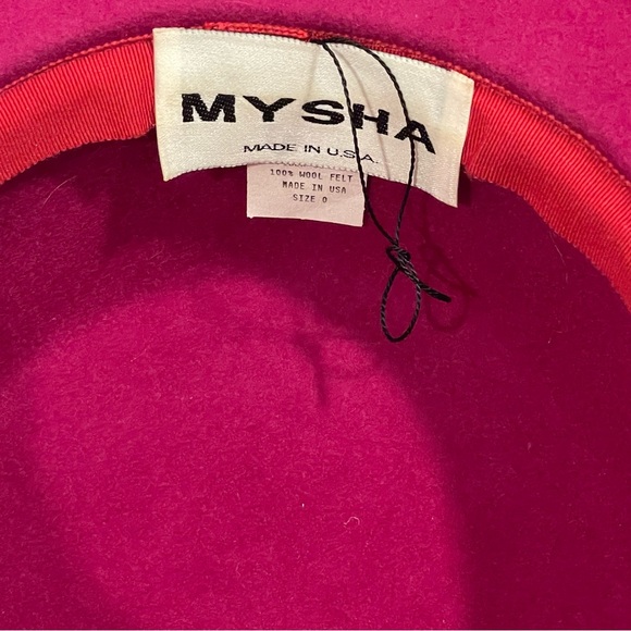 Wool Felt Hat Pink Fuchsia Bow Mysha Bucket Hat - Picture 15 of 16